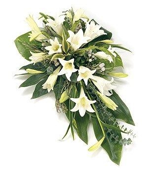 White Lily Contemporary Single Ended Spray