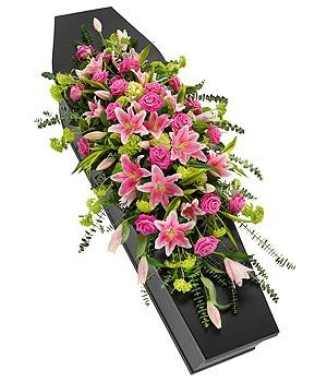 Luxury Pink Rose and Lily Casket Spray