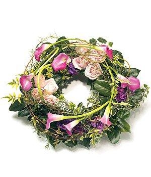 Contemporary Pink Calla Lily Wreath