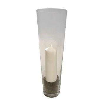 Glass Cone Vase and Candle