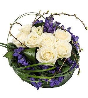 Contemporary Purple and White Posy