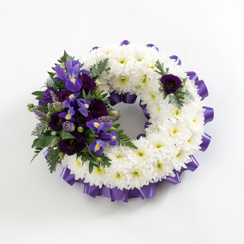 Ribbon Based Wreath with Spray